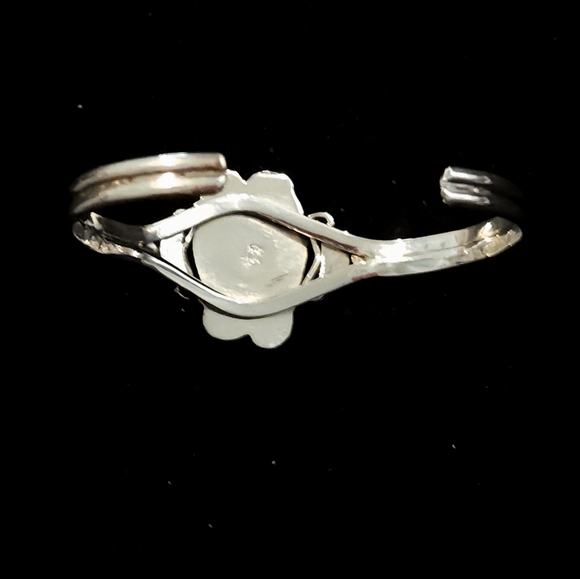 Native American Navajo Turquoise and Sterling Cuff - Picture 7 of 8